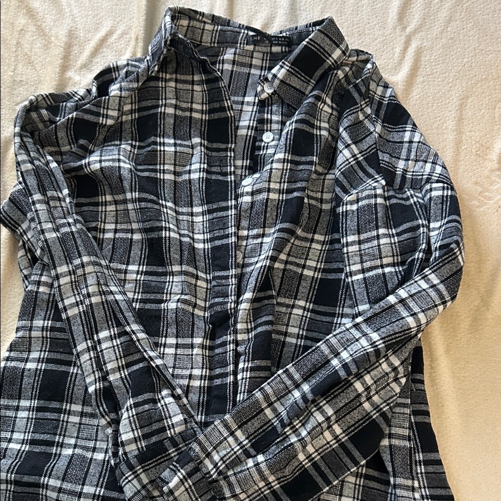 Black and White Plaid Shirt